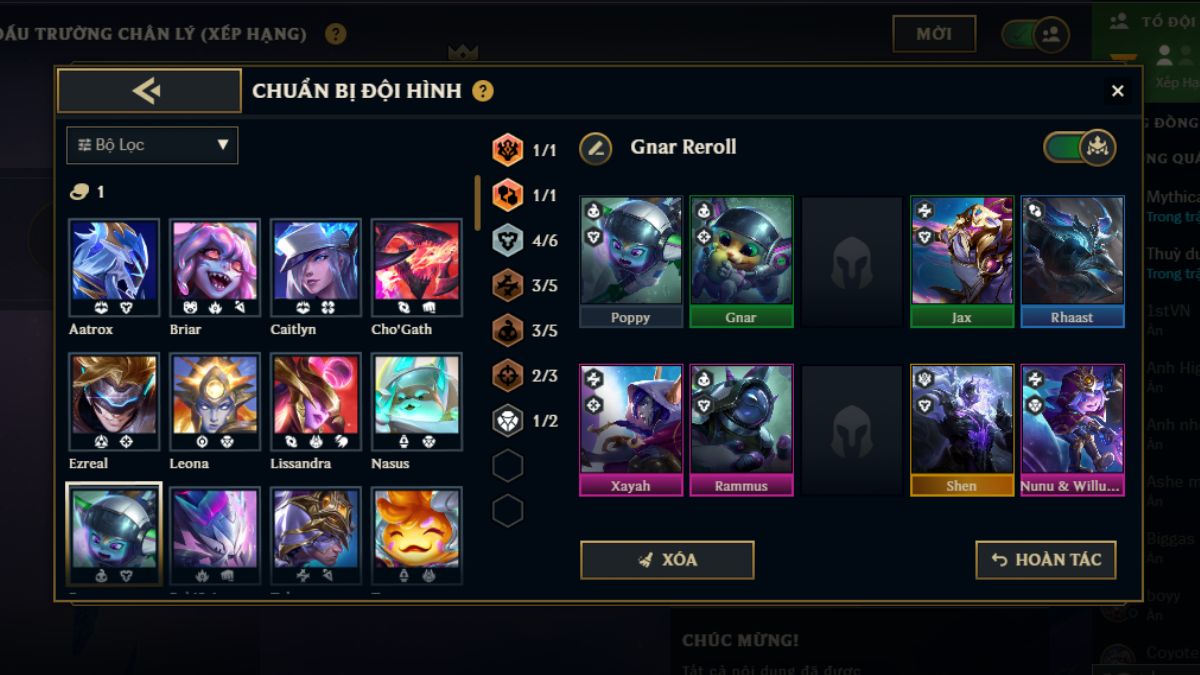 Gợi ý khung đội hình Gnar reroll hoàn thiện ở cấp độ 8 Gợi ý khung đội hình Gnar reroll hoàn thiện ở cấp độ 8