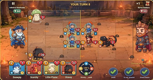 Pawnlings: Hero Card Battle – Trận chiến anh hùng tí hon bùng nổ trên bàn cờ 4 làn
